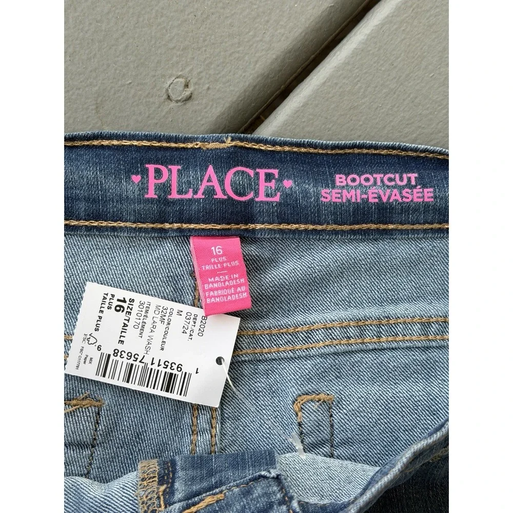 Children's Place Girls Plus 16 Blue Denim Jeans NWT Bootcut School Casual‎